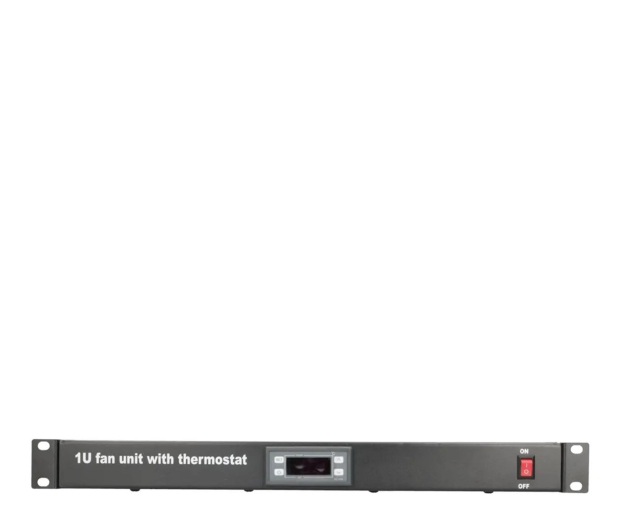 ExtraLink  Panel wentylacyjny 19" 1U 2 wiatraki z termostatem (czarna) - 1323232 - zdjęcie 2